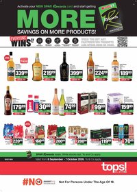 TOPS AT SPAR specials - Zio Liquor Specials