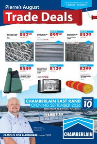 CHAMBERLAIN specials - From Saturday 1 Aug 2026