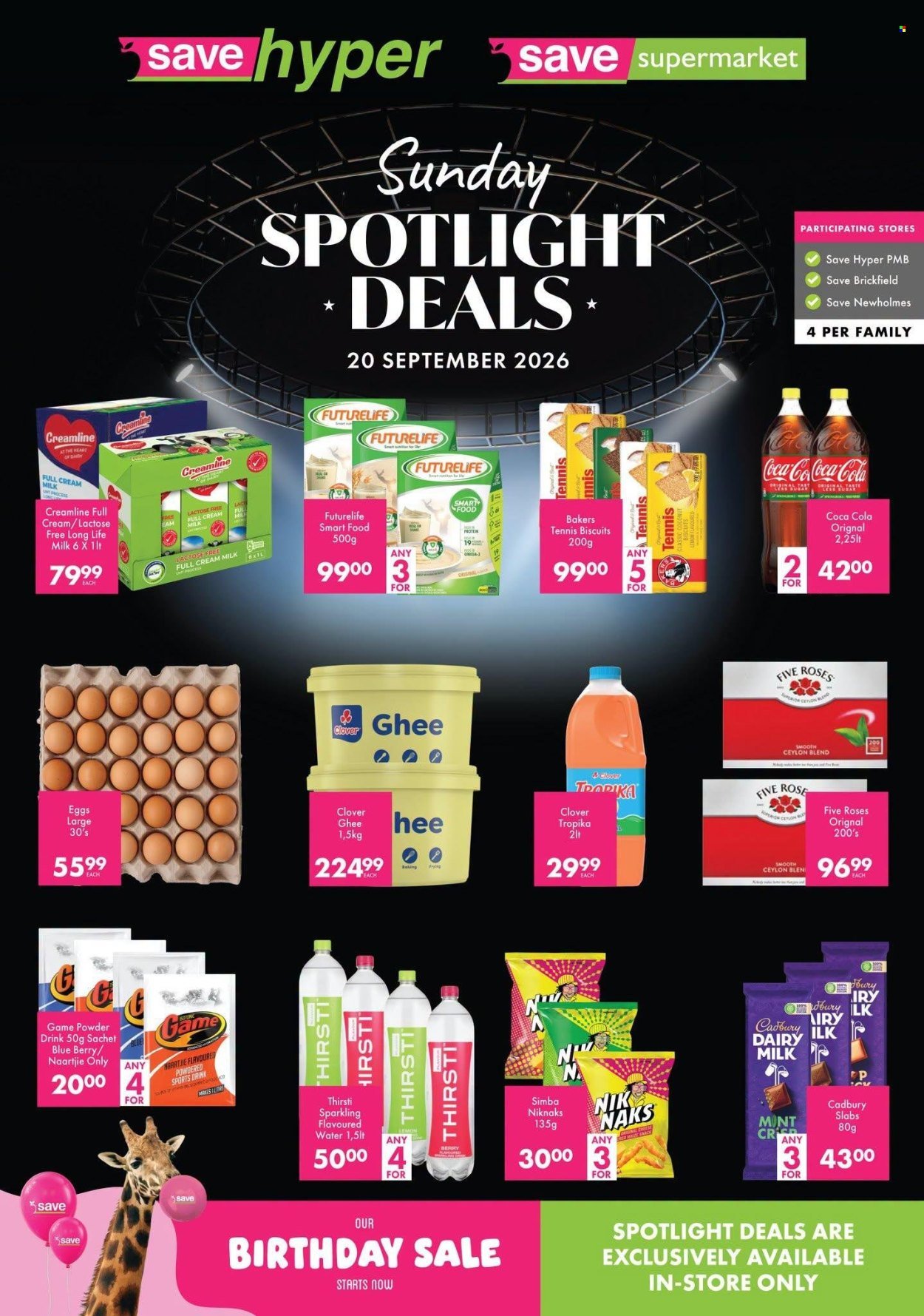 SAVE specials - From Sunday 20 Sept 2026