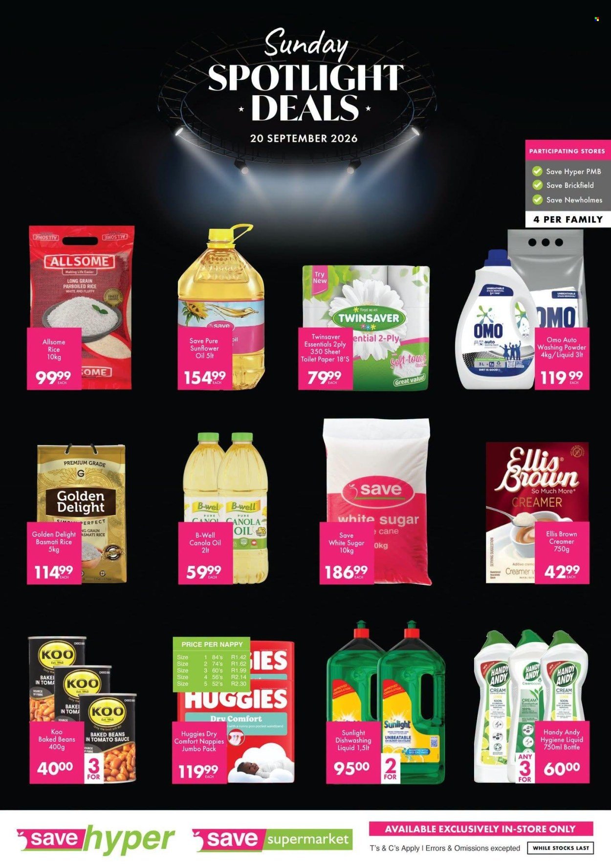 SAVE specials - From Sunday 20 Sept 2026