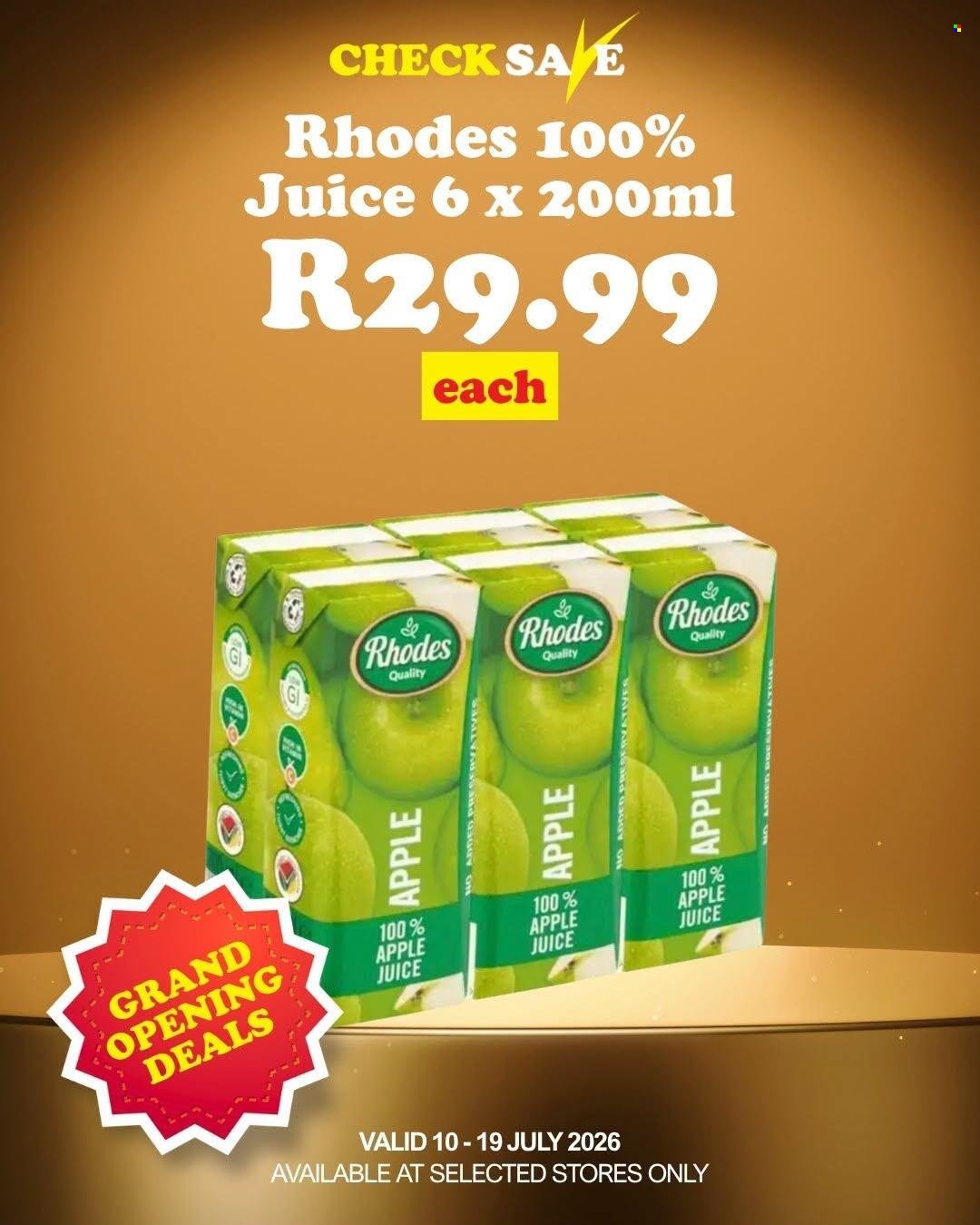 CHECK SAVE specials - From Friday 10 Jul 2026