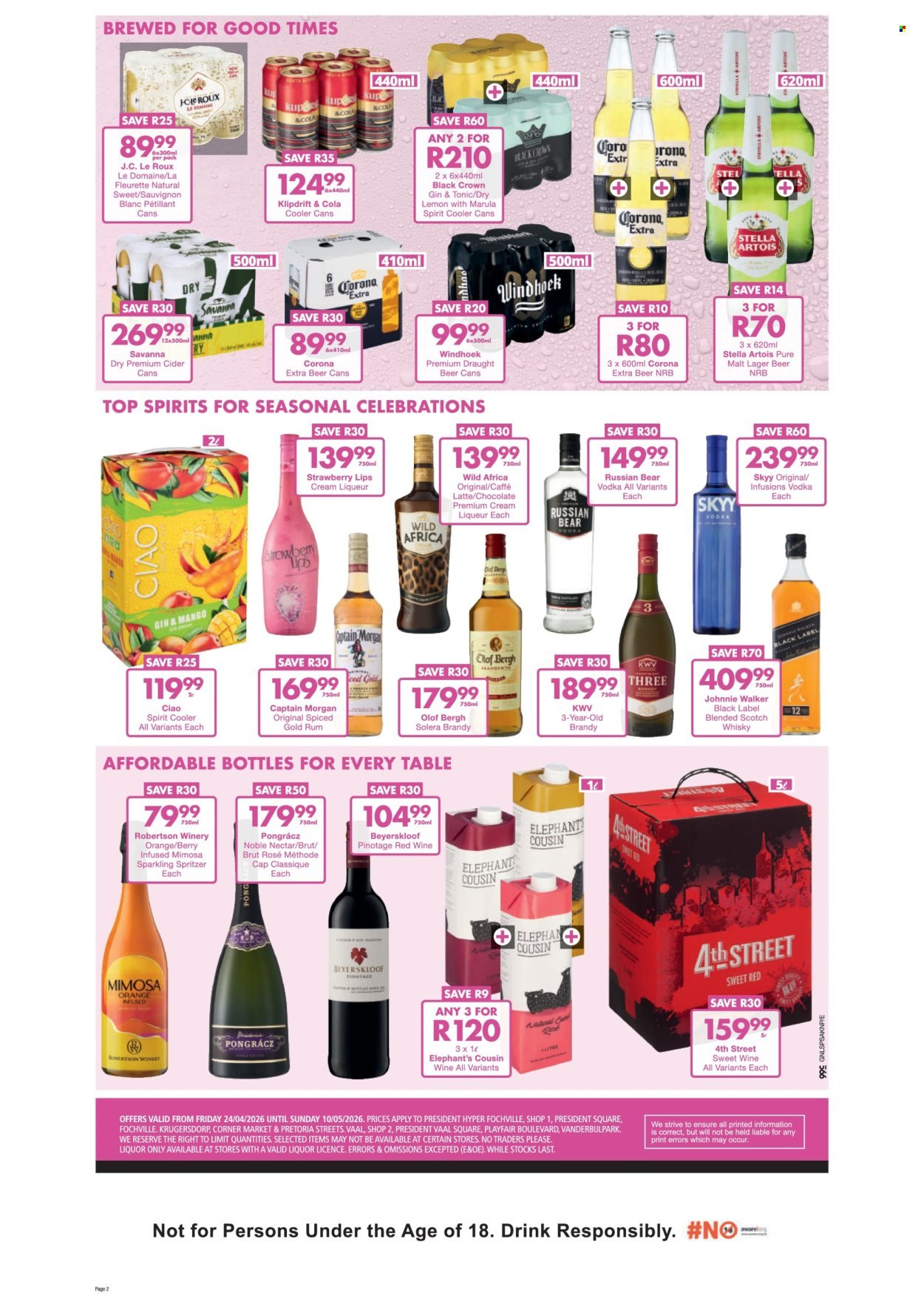 PRESIDENT HYPER specials - Liquor sale (2026-04-24 - 2026-05-10) | 2
