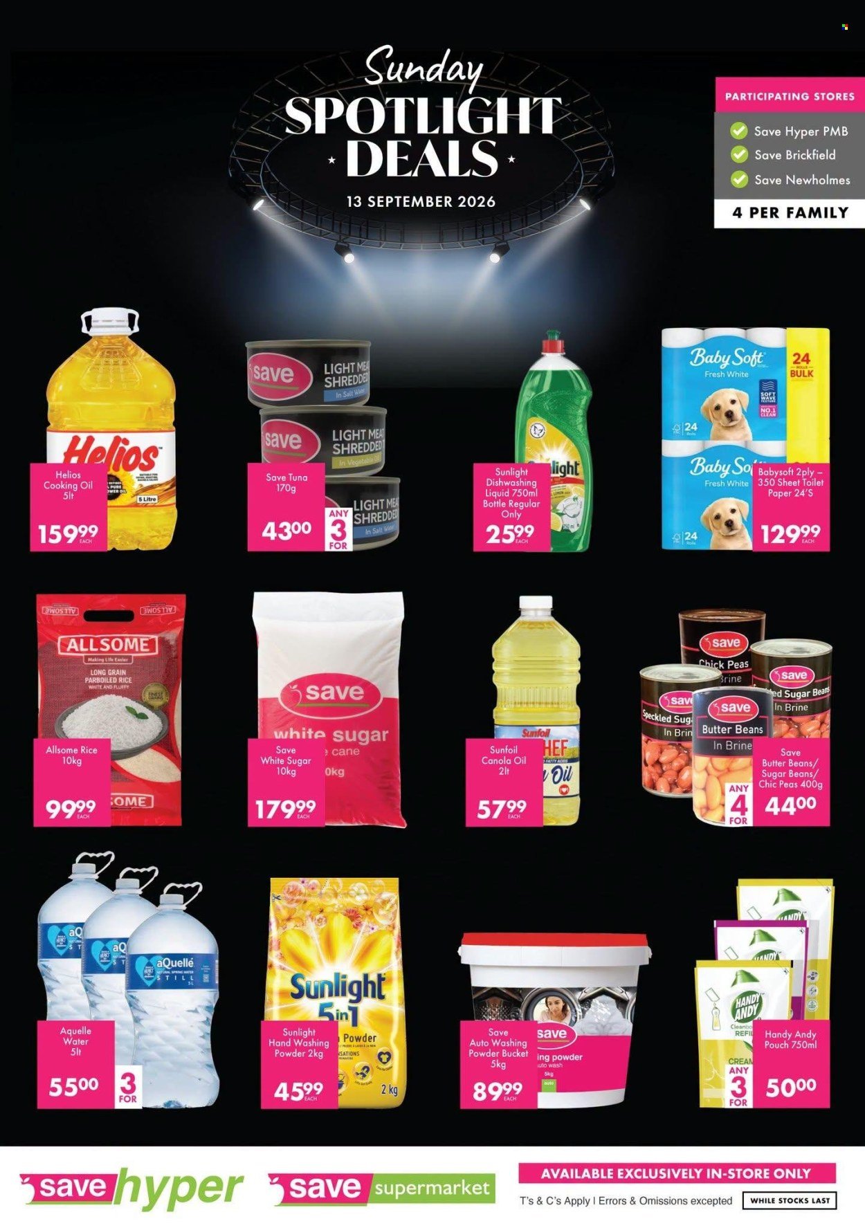 SAVE specials - From Sunday 13 Sept 2026