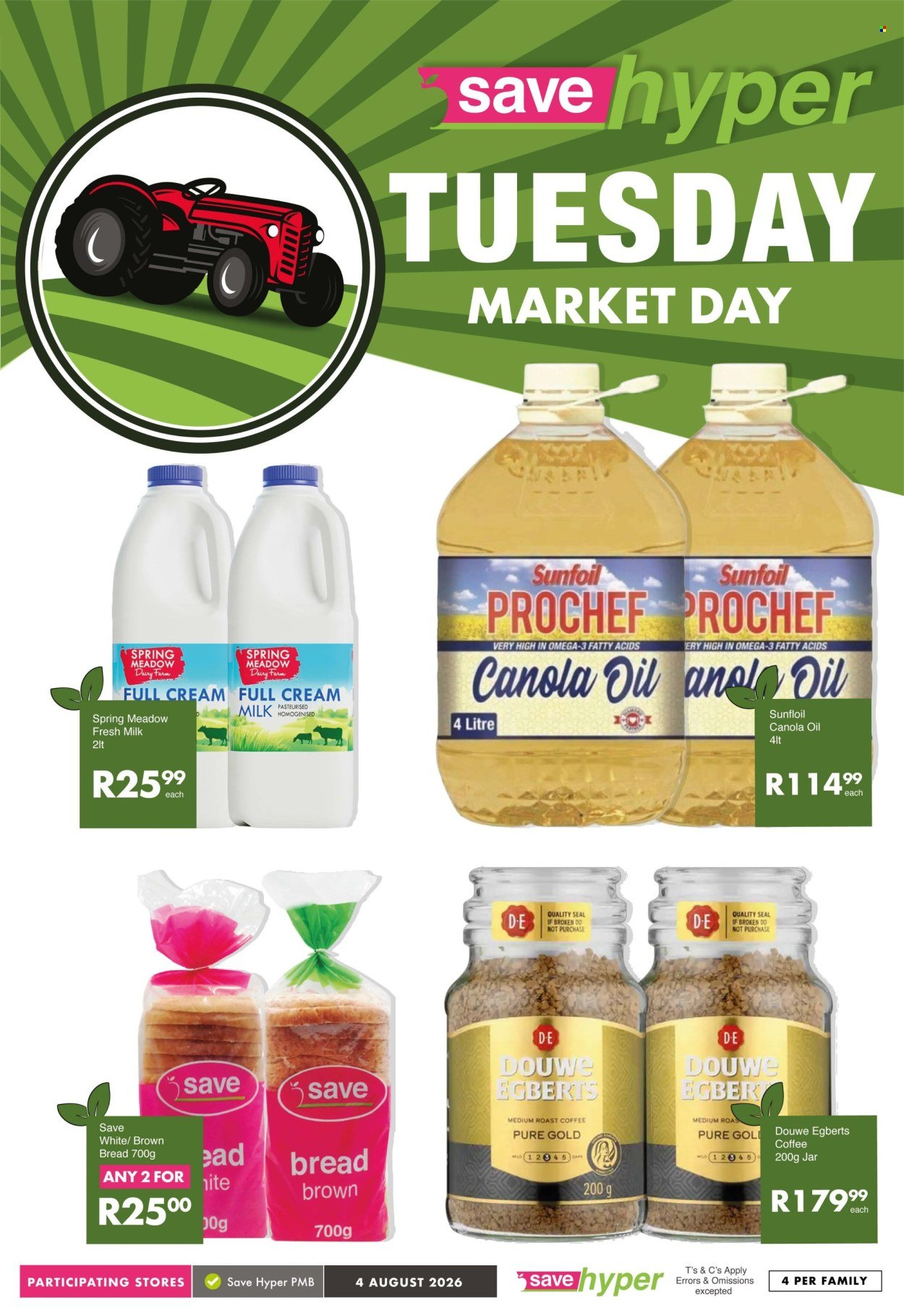 SAVE specials - From Tuesday 4 Aug 2026