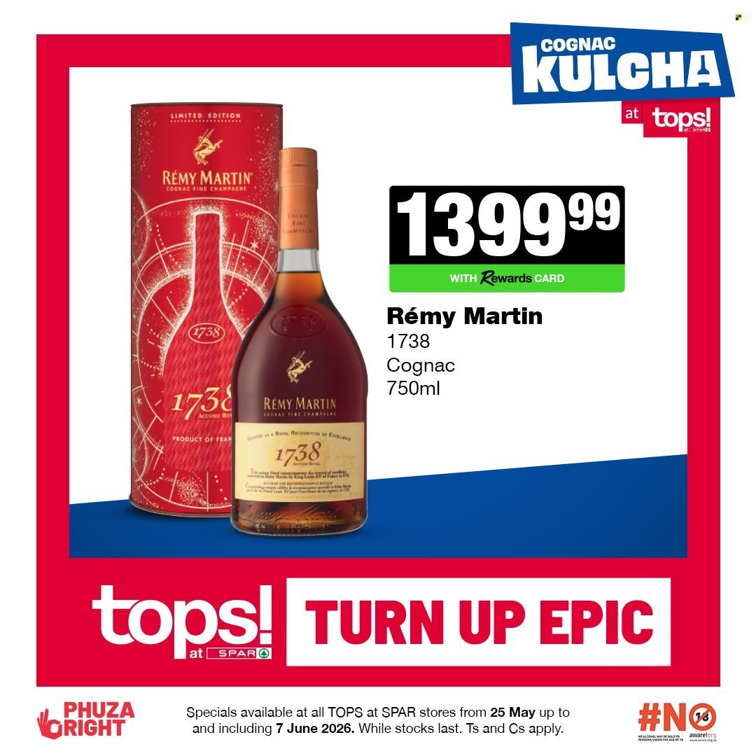 TOPS AT SPAR specials - Cognac kulcha