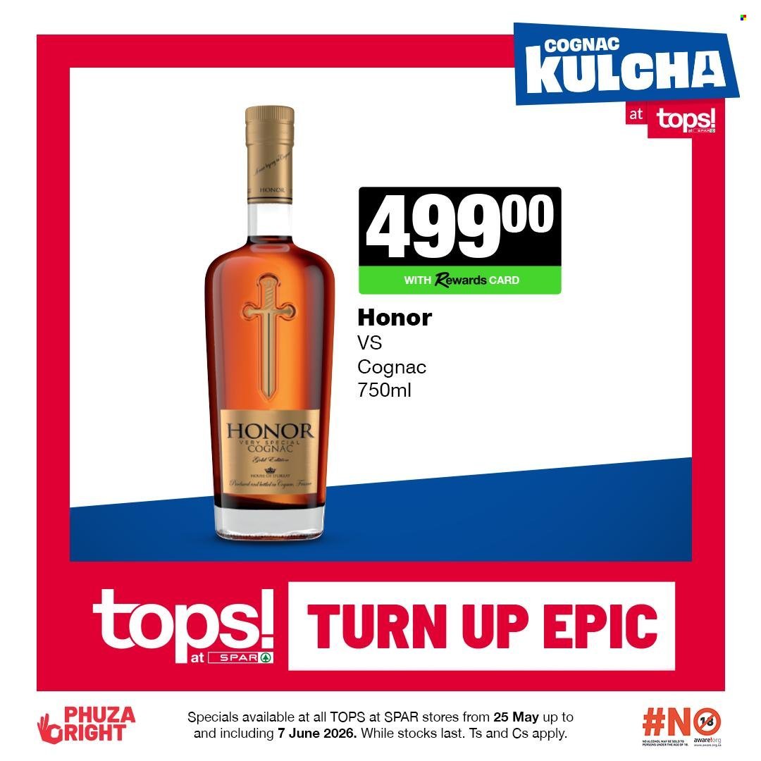 TOPS AT SPAR specials - Cognac kulcha