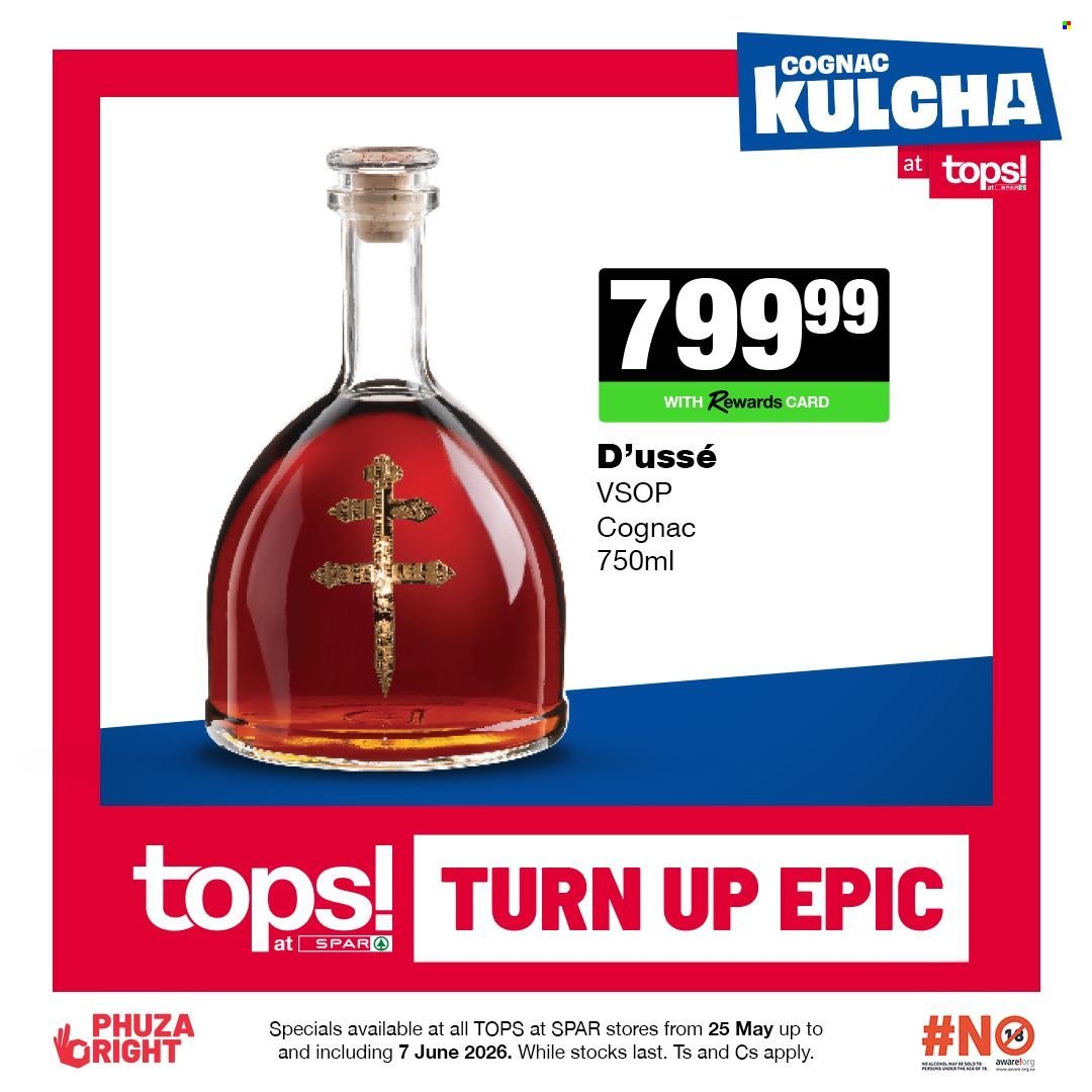 TOPS AT SPAR specials - Cognac kulcha