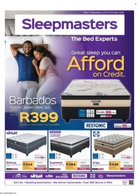 SLEEPMASTERS specials - From Thursday 17 Sept 2026