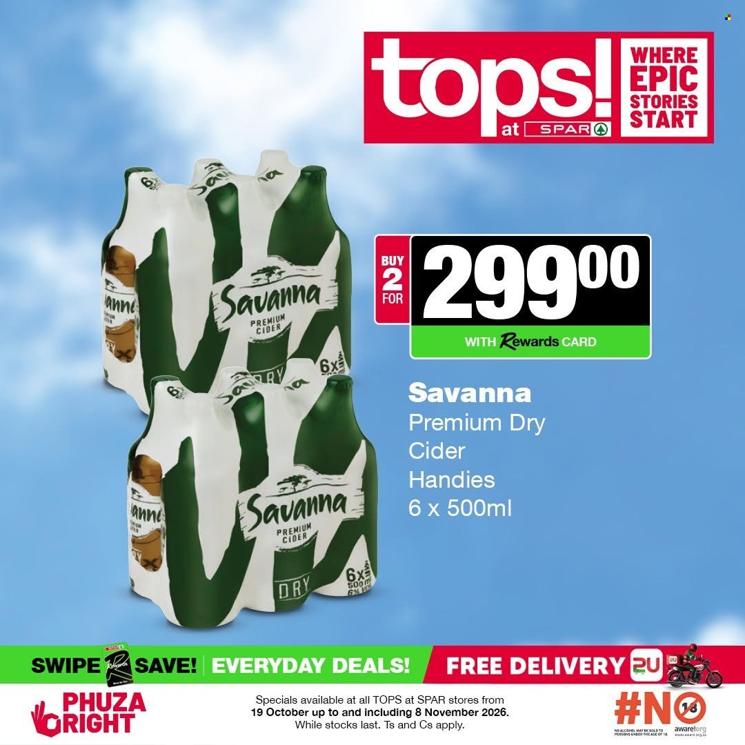 TOPS AT SPAR specials - Good times start with great deals