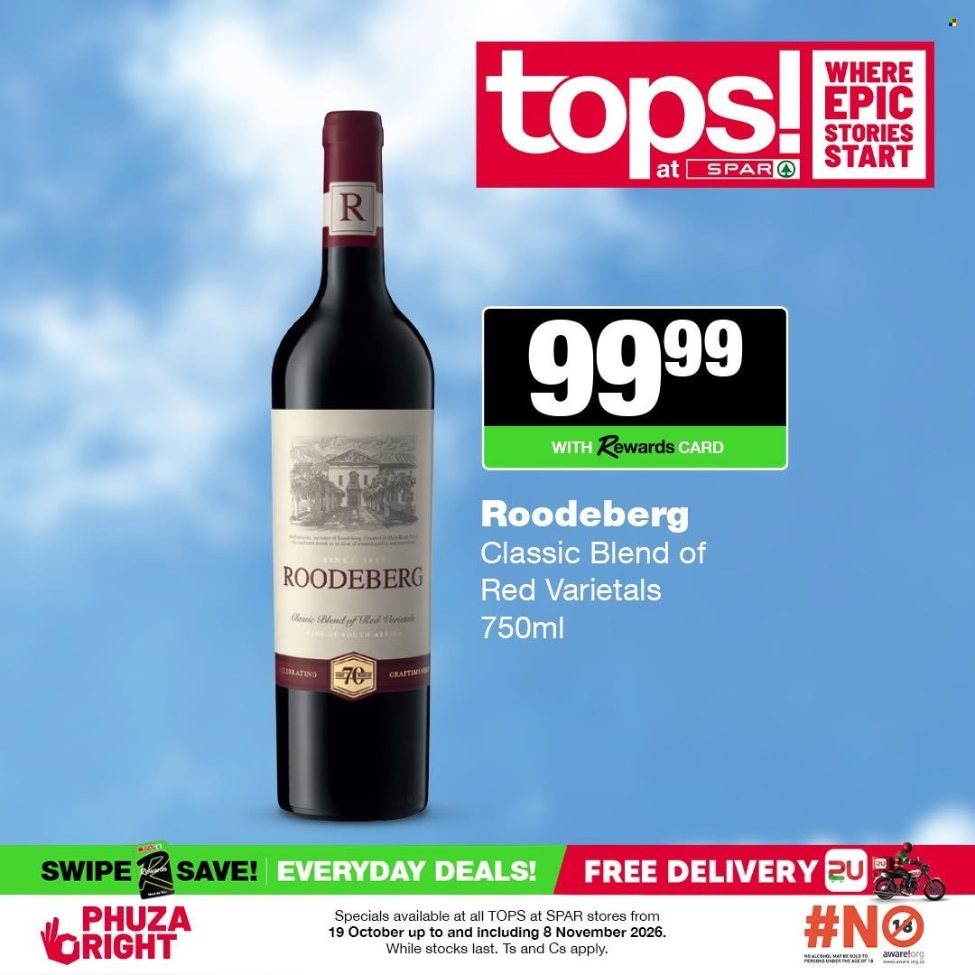 TOPS AT SPAR specials - Good times start with great deals