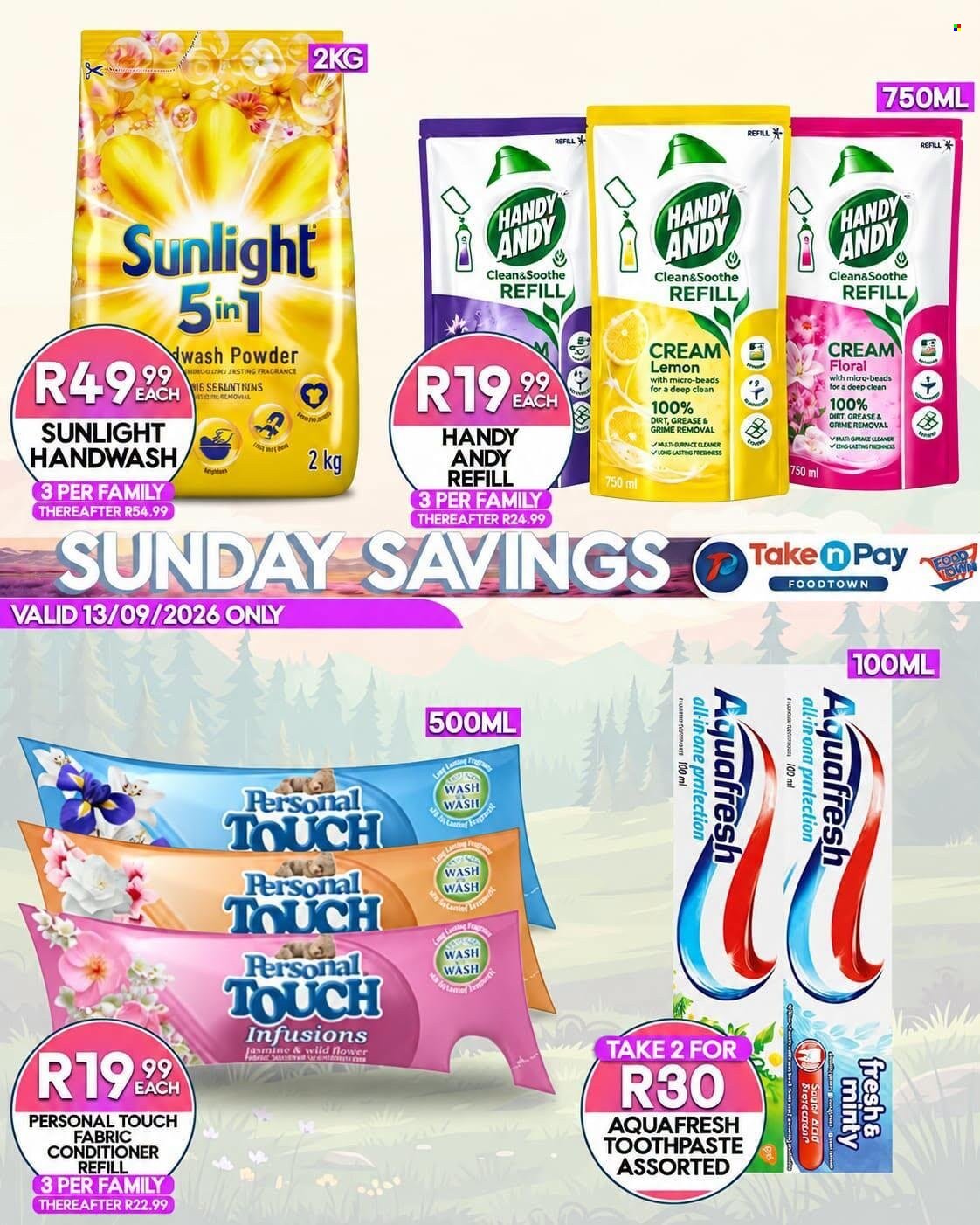 TAKE N PAY specials - From Sunday 13 Sept 2026
