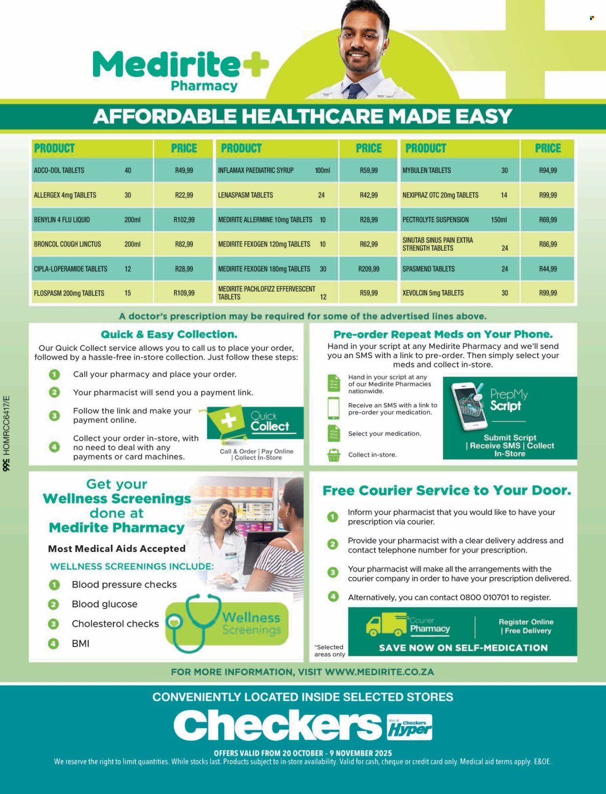 CHECKERS specials - Medirite October Month-End Promotion (2025-10-20 - 2025-11-09) | 4