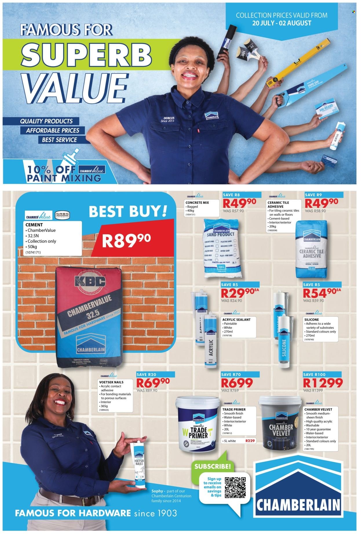 CHAMBERLAIN specials - From Monday 20 Jul 2026