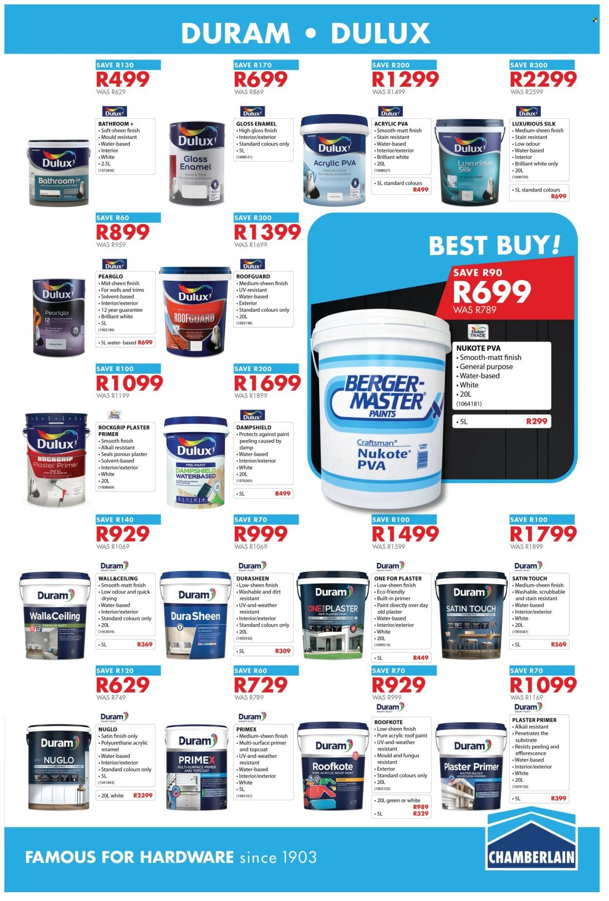CHAMBERLAIN specials - From Monday 20 Jul 2026