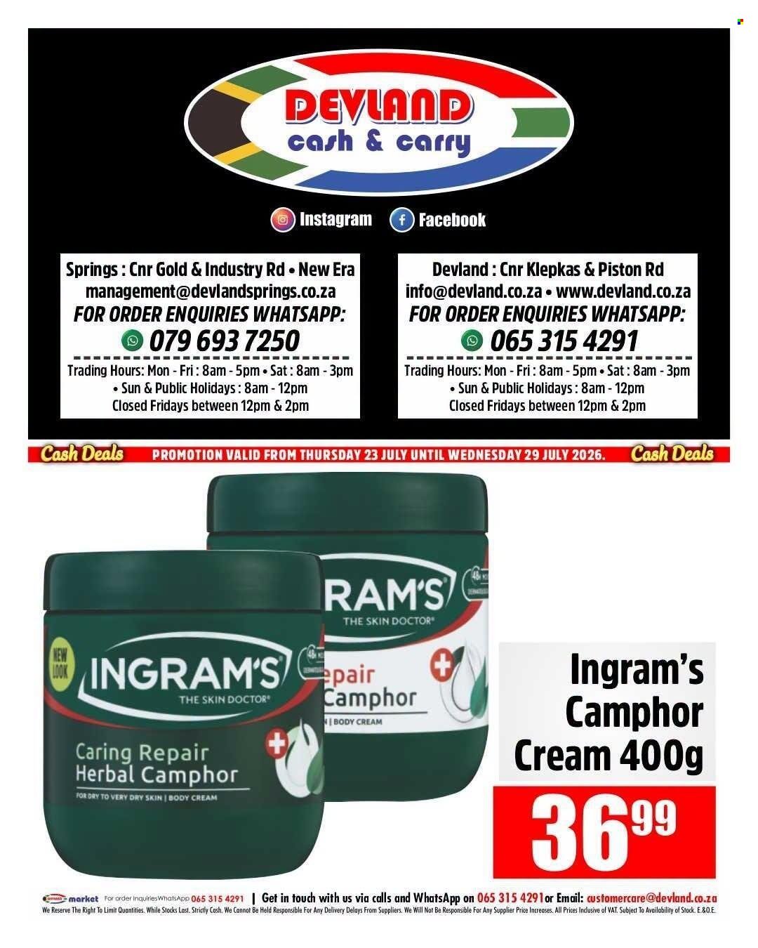 DEVLAND specials - From Thursday 23 Jul 2026