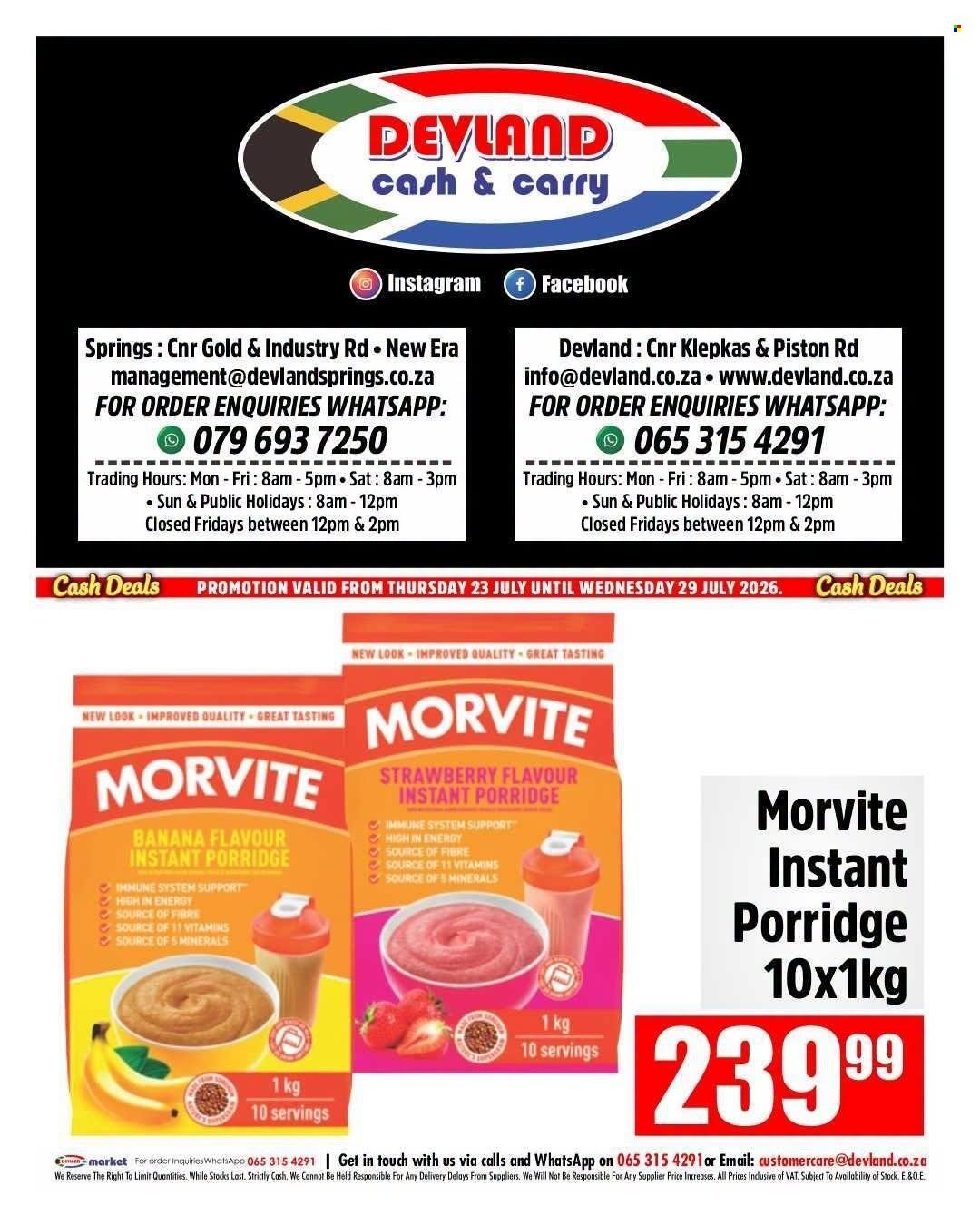 DEVLAND specials - From Thursday 23 Jul 2026
