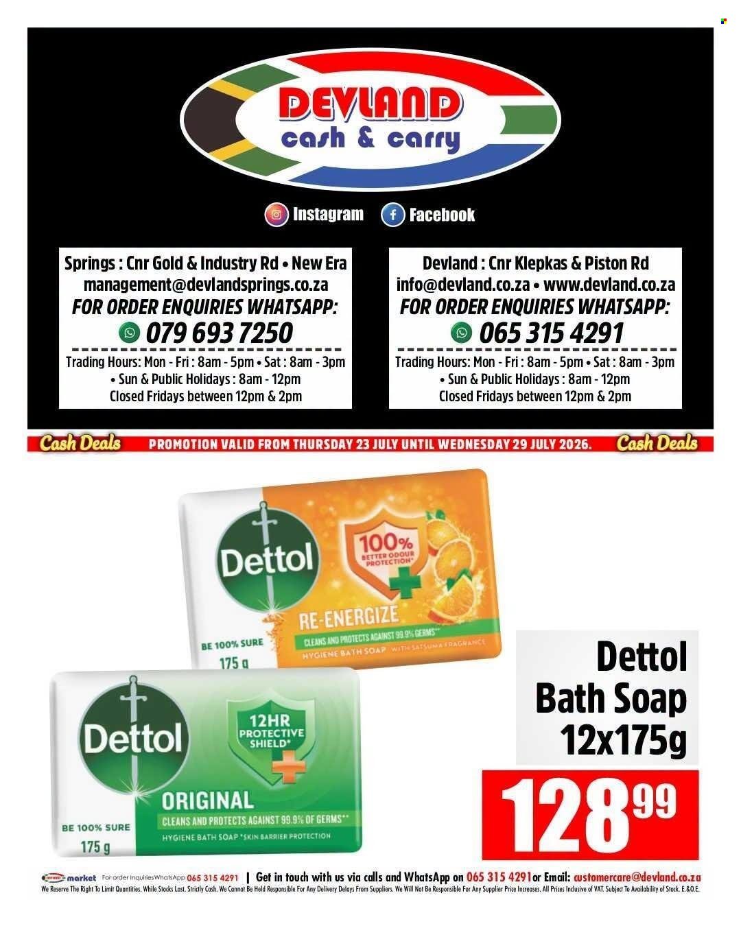 DEVLAND specials - From Thursday 23 Jul 2026