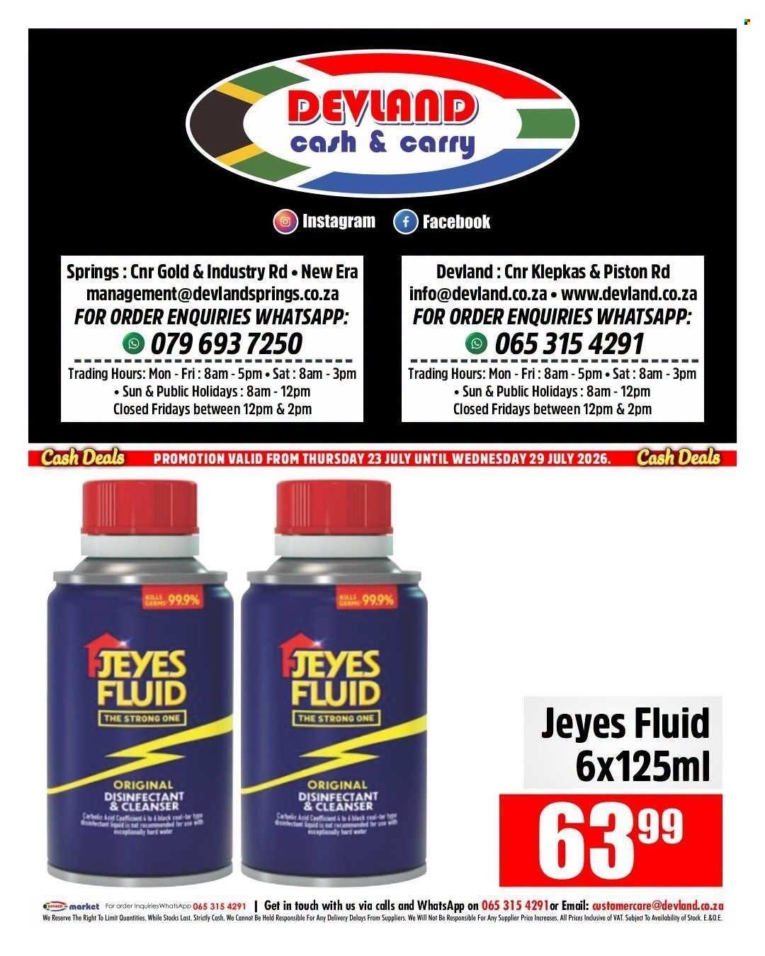 DEVLAND specials - From Thursday 23 Jul 2026