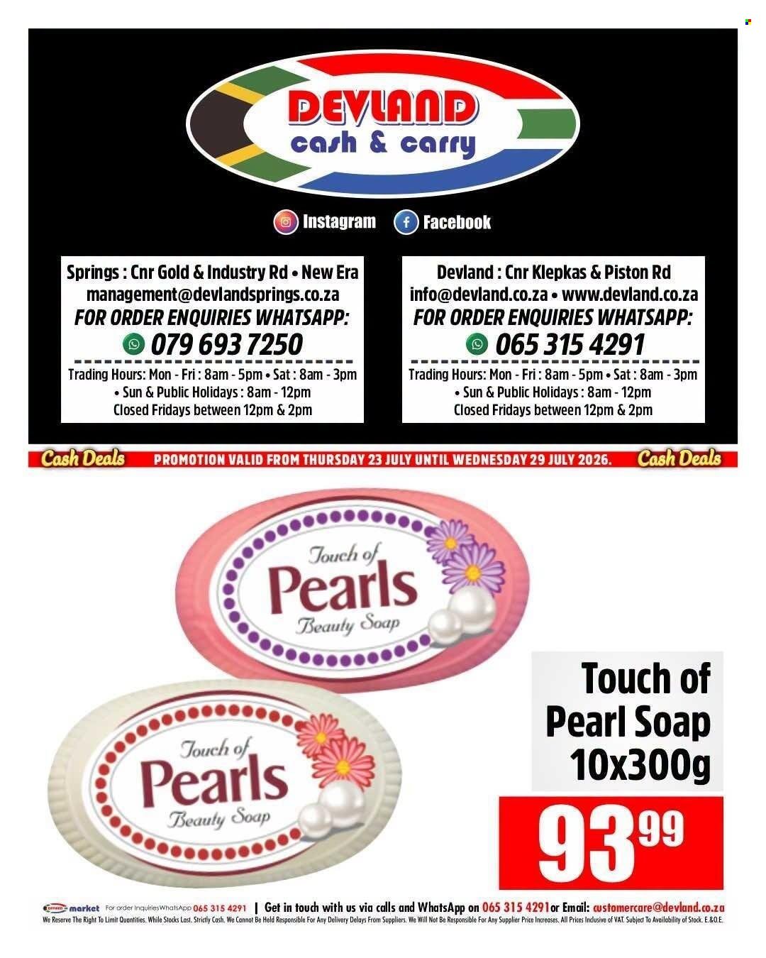 DEVLAND specials - From Thursday 23 Jul 2026