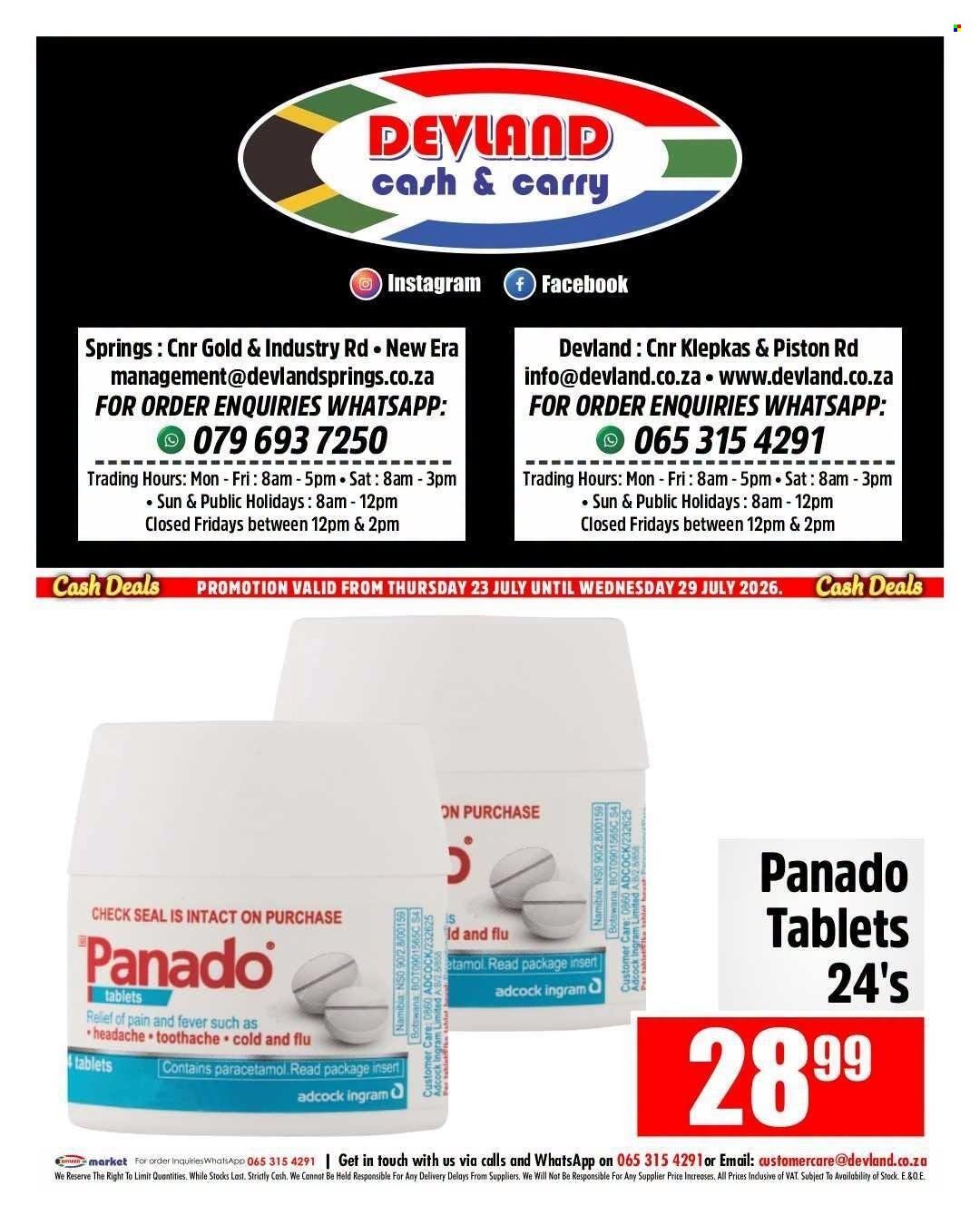 DEVLAND specials - From Thursday 23 Jul 2026