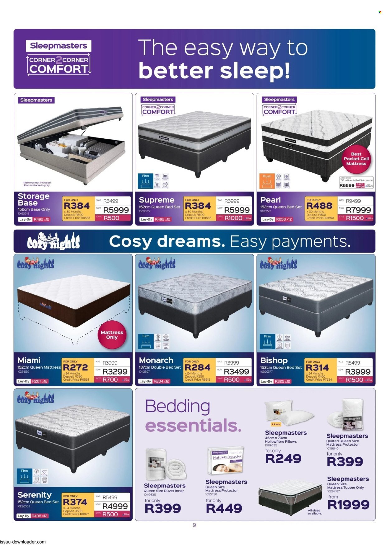 SLEEPMASTERS specials - From Thursday 15 Oct 2026