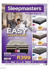 SLEEPMASTERS specials - From Thursday 15 Oct 2026