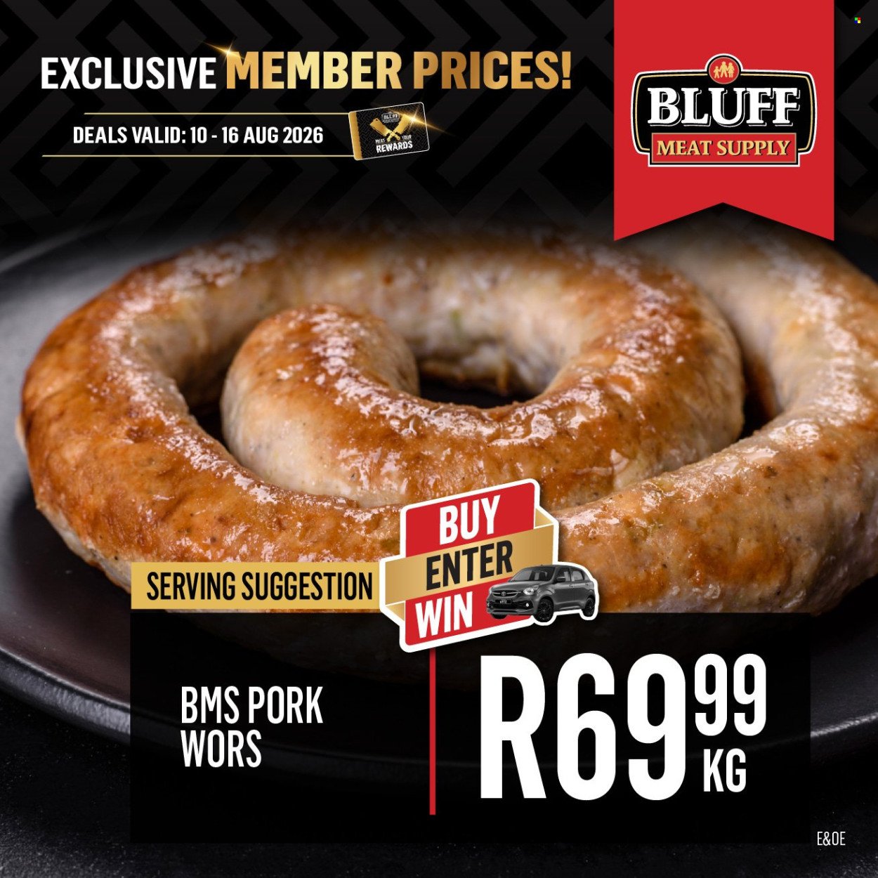 BLUFF MEAT SUPPLY specials - From Monday 10 Aug 2026