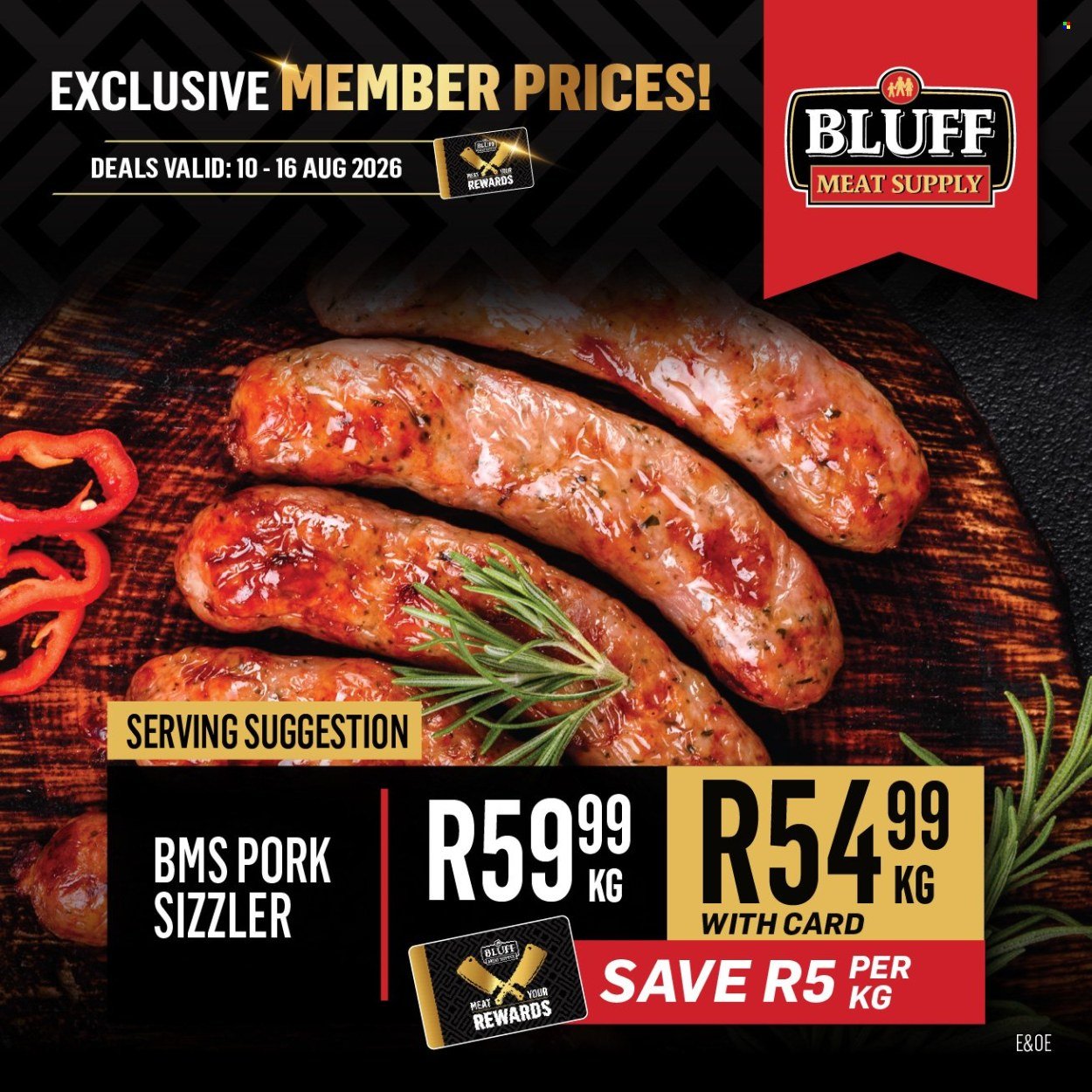 BLUFF MEAT SUPPLY specials - From Monday 10 Aug 2026