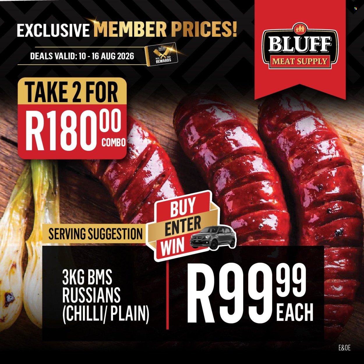 BLUFF MEAT SUPPLY specials - From Monday 10 Aug 2026