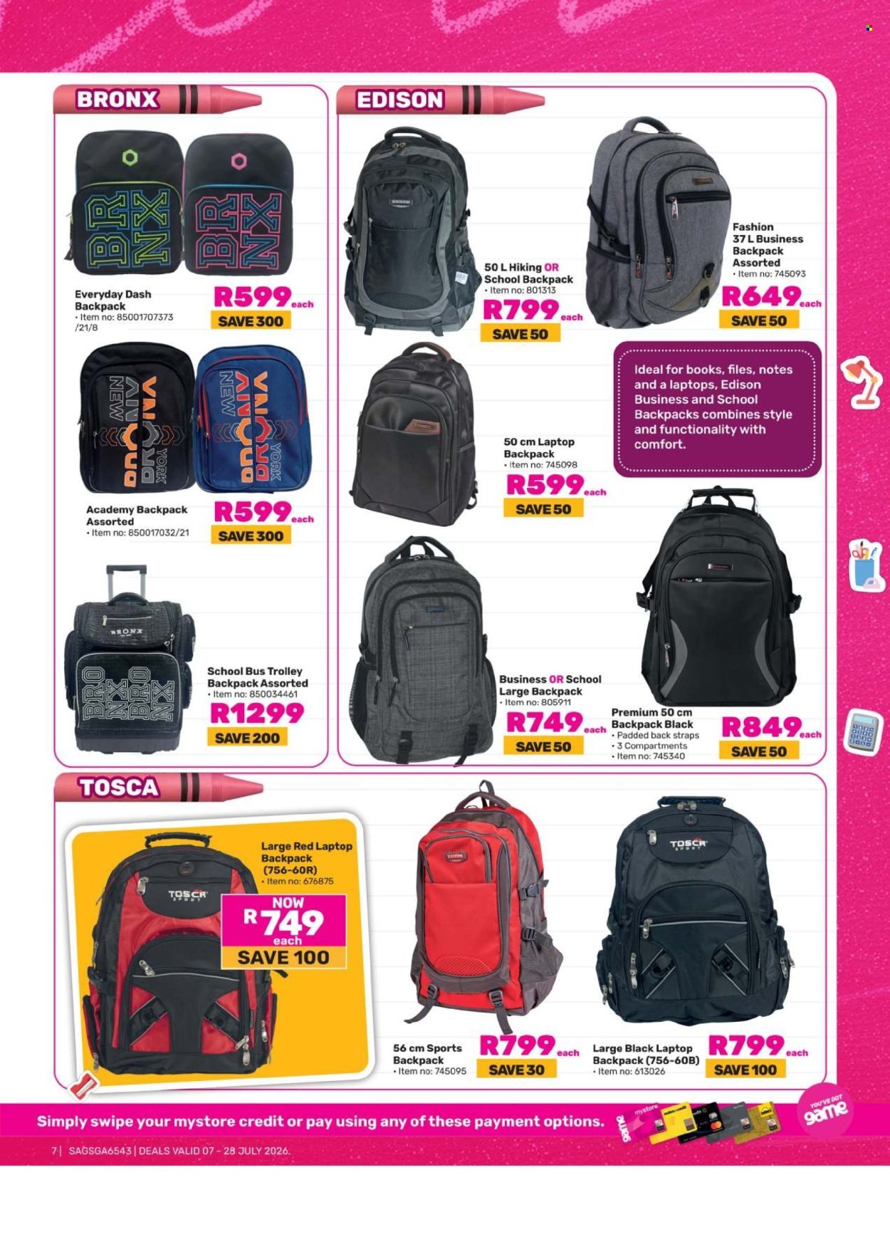 GAME specials - Own Back To School 2026