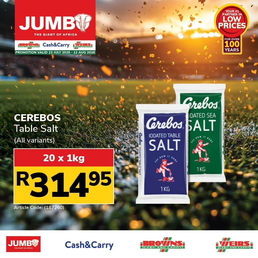 JUMBO CASH & CARRY specials - From Thursday 23 Jul 2026
