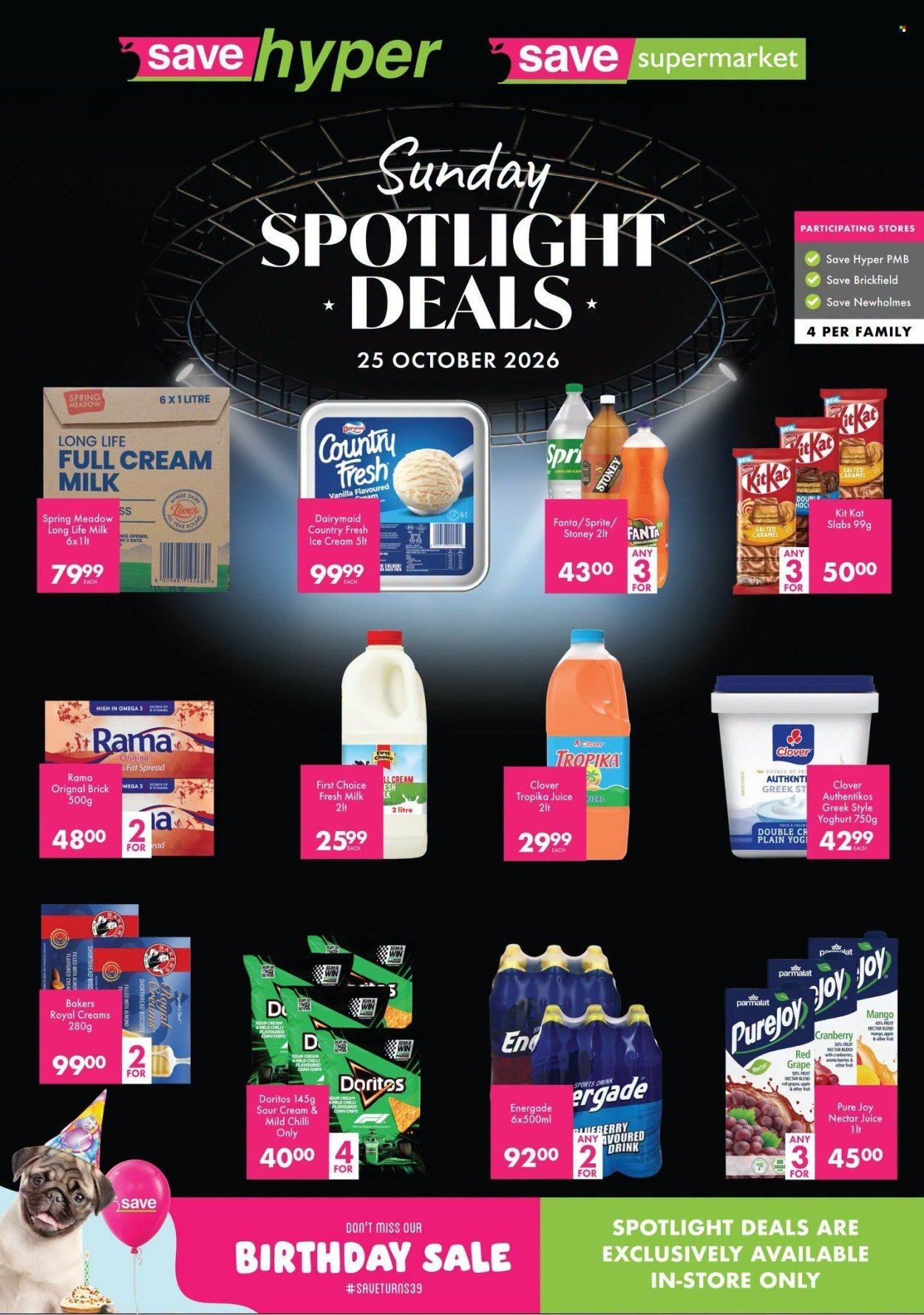 SAVE specials - From Sunday 25 Oct 2026