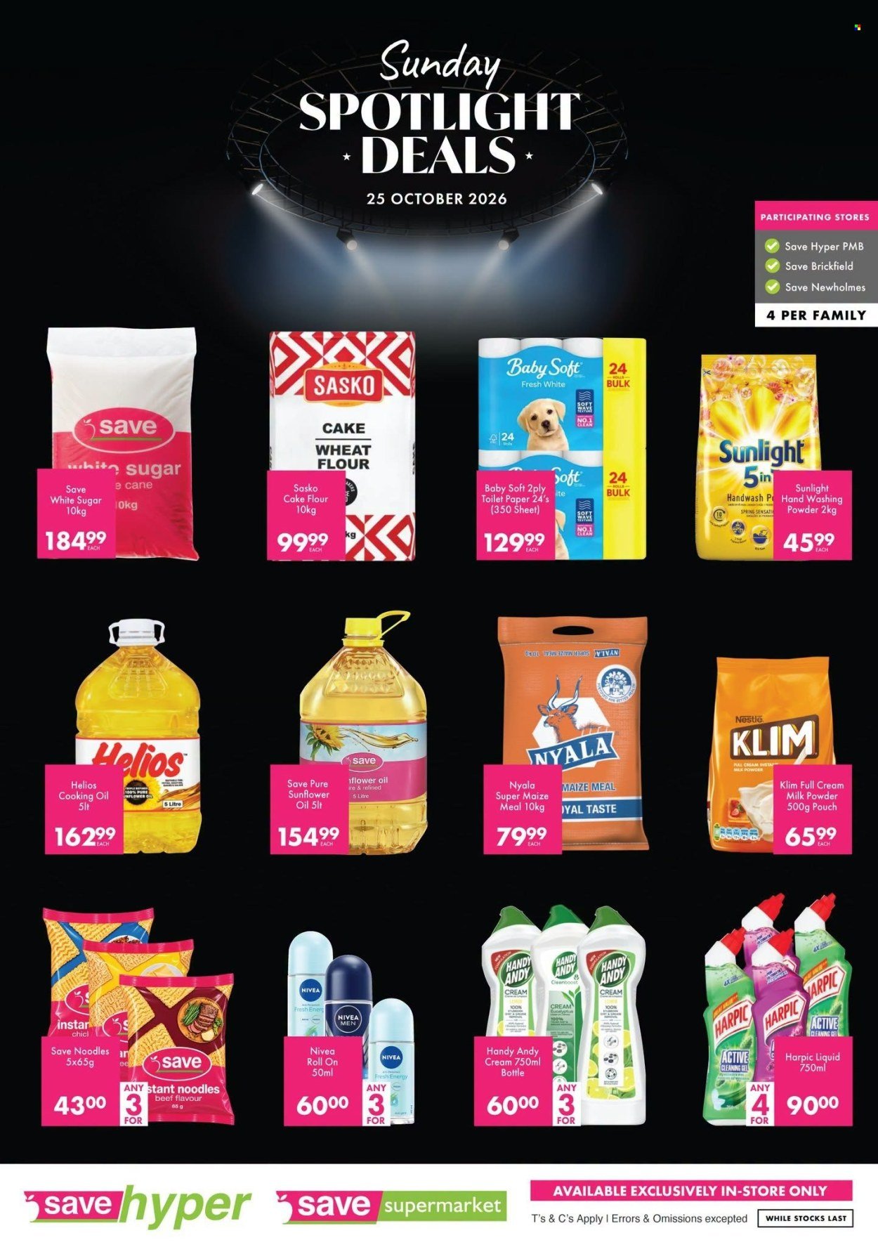 SAVE specials - From Sunday 25 Oct 2026
