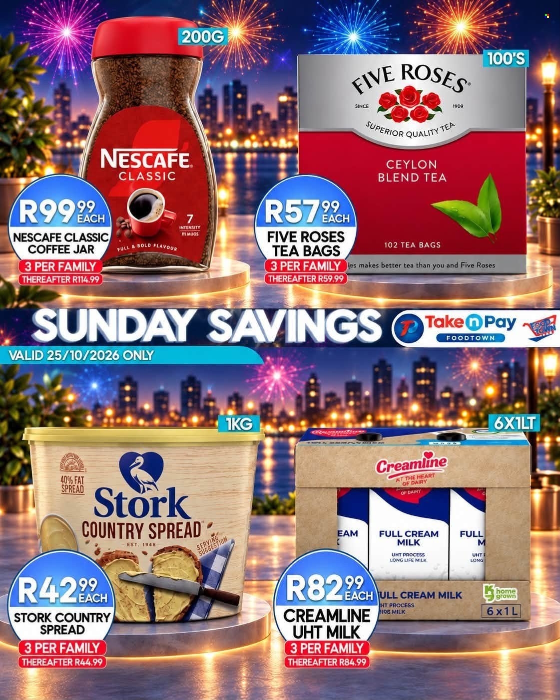 TAKE N PAY specials - From Sunday 25 Oct 2026