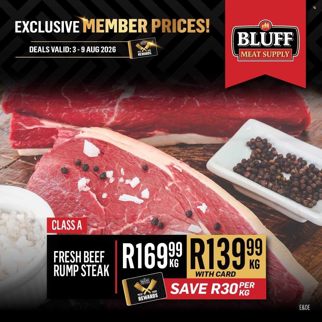 BLUFF MEAT SUPPLY specials - From Monday 3 Aug 2026