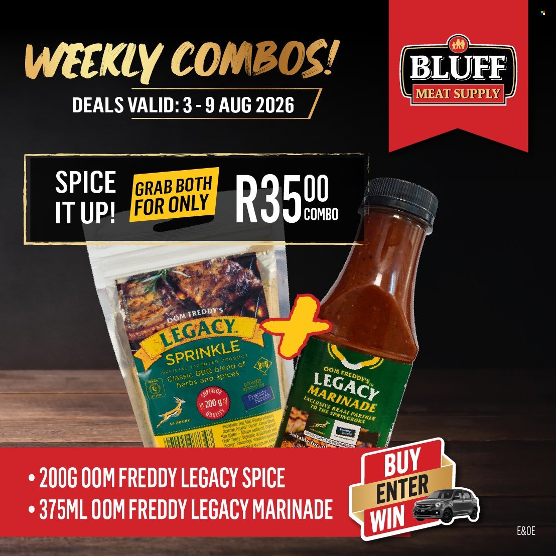 BLUFF MEAT SUPPLY specials - From Monday 3 Aug 2026