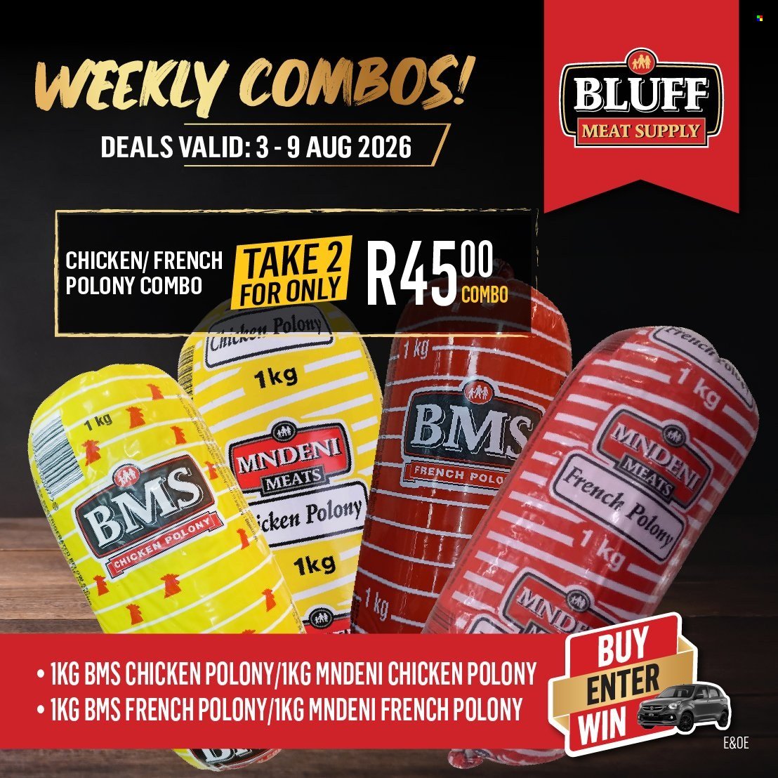 BLUFF MEAT SUPPLY specials - From Monday 3 Aug 2026