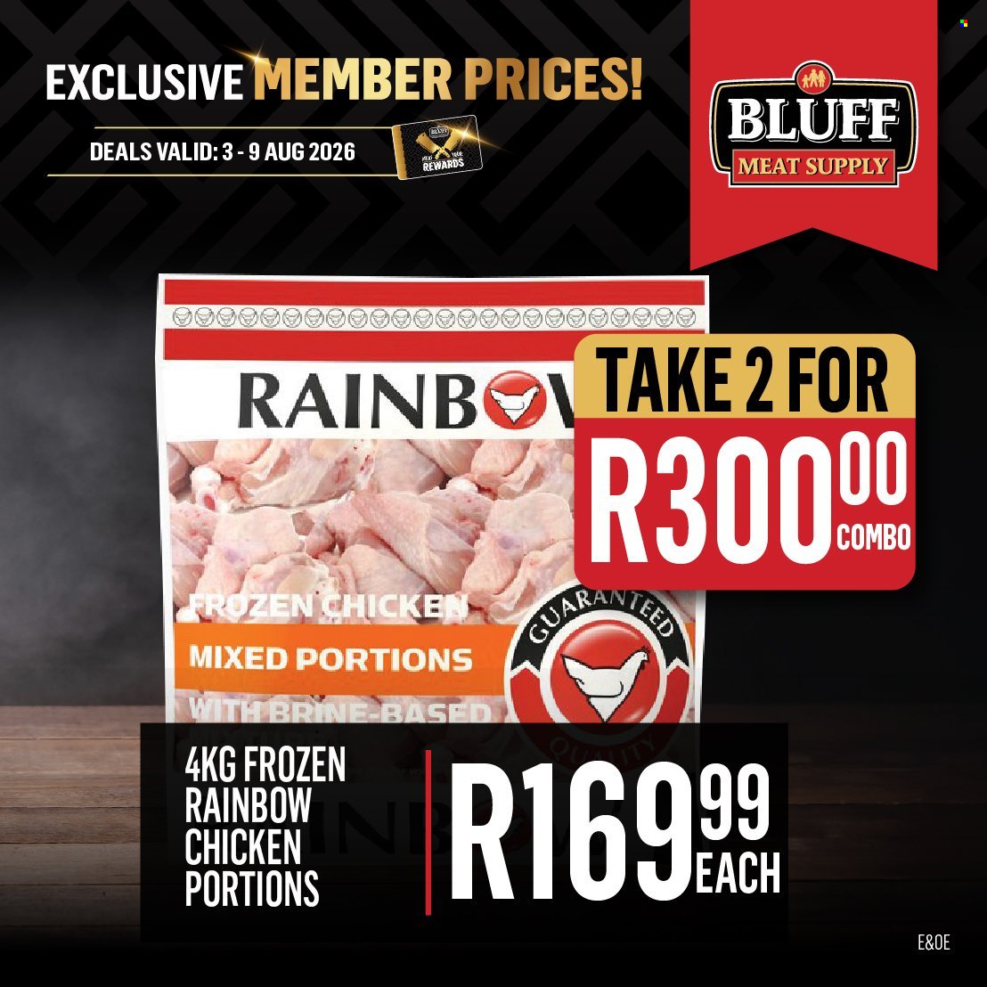 BLUFF MEAT SUPPLY specials - From Monday 3 Aug 2026
