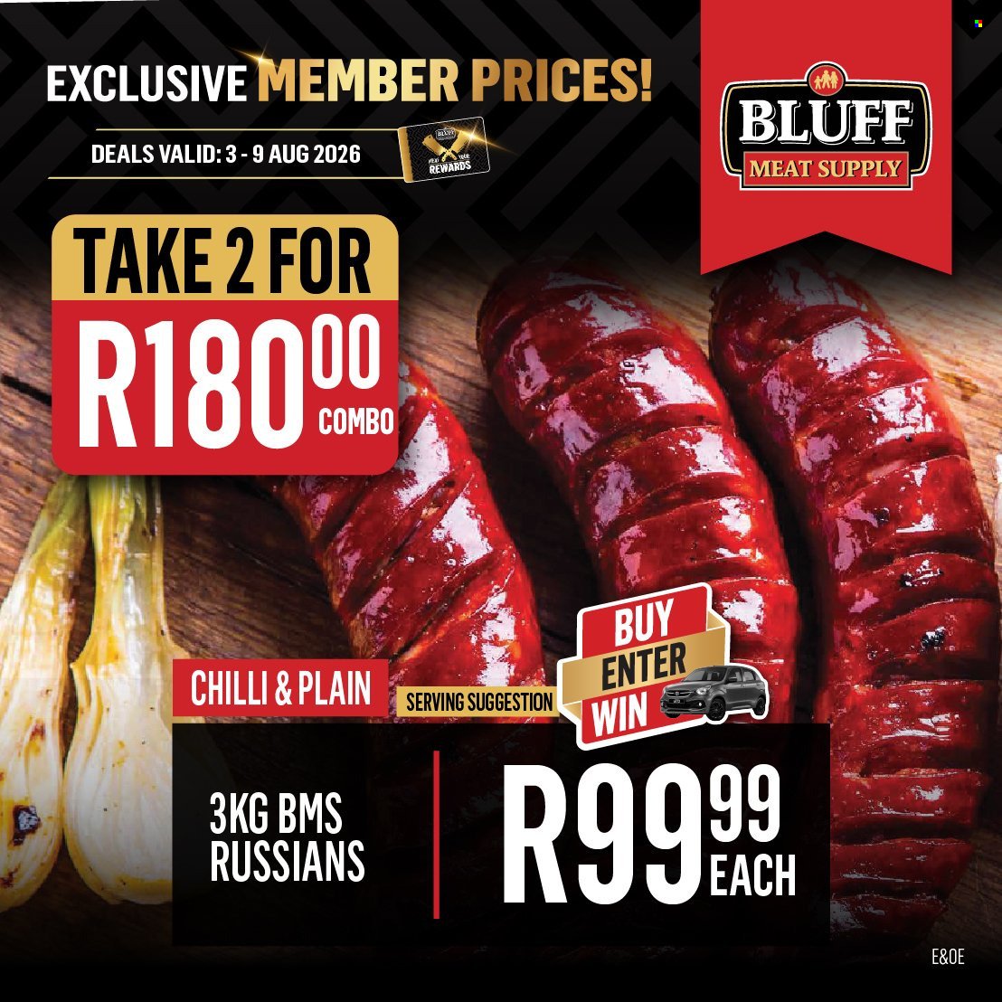 BLUFF MEAT SUPPLY specials - From Monday 3 Aug 2026