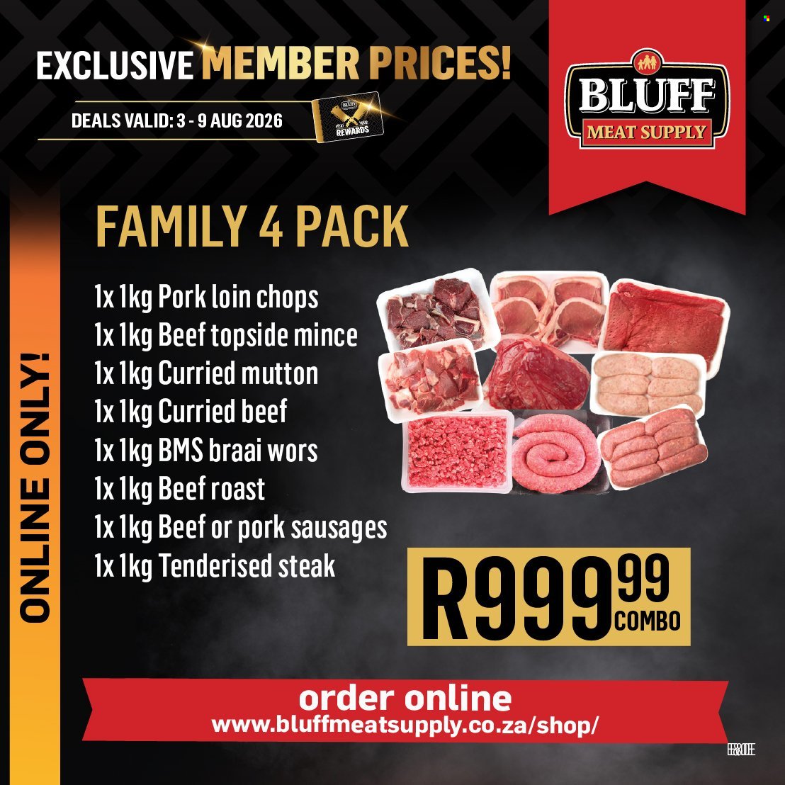 BLUFF MEAT SUPPLY specials - From Monday 3 Aug 2026