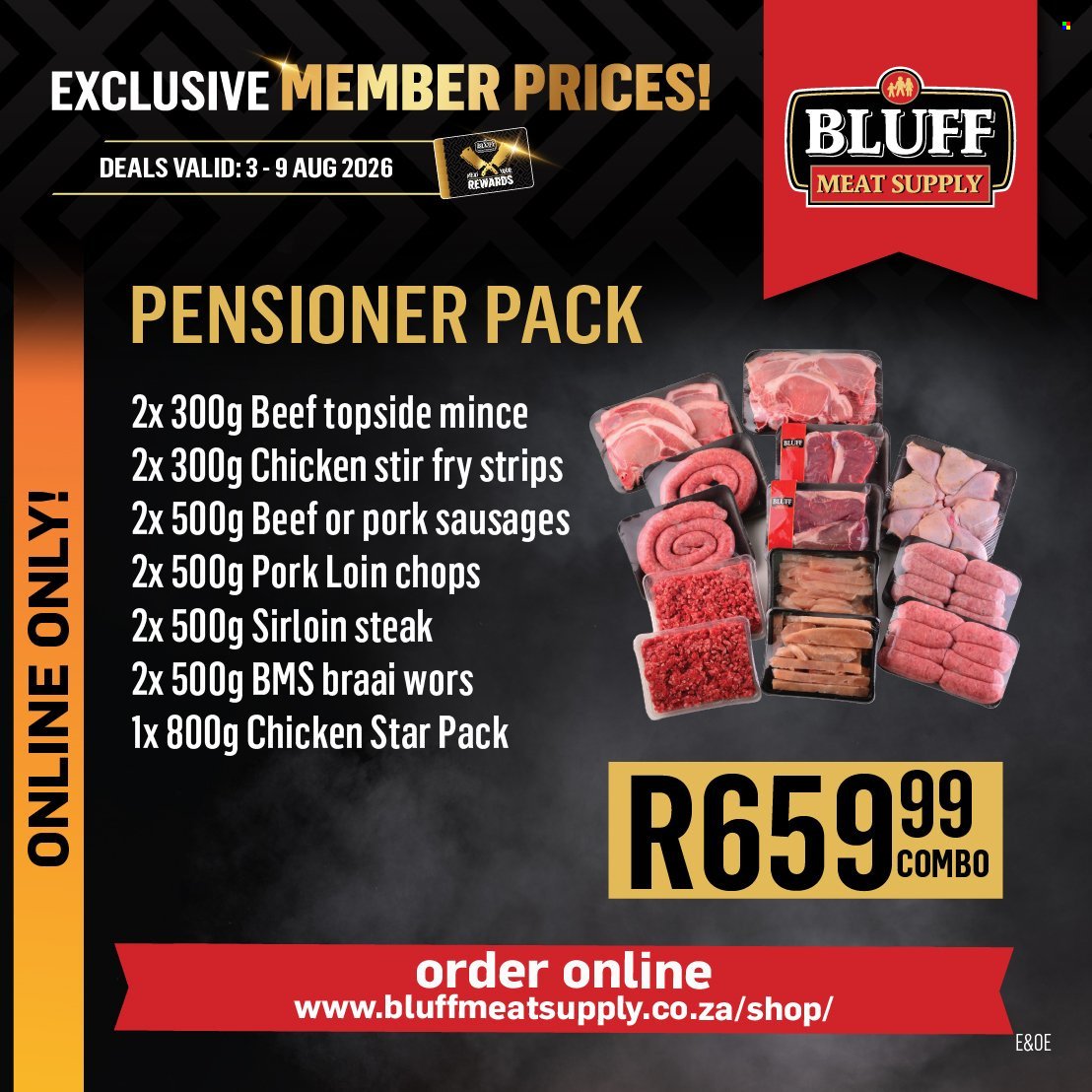 BLUFF MEAT SUPPLY specials - From Monday 3 Aug 2026