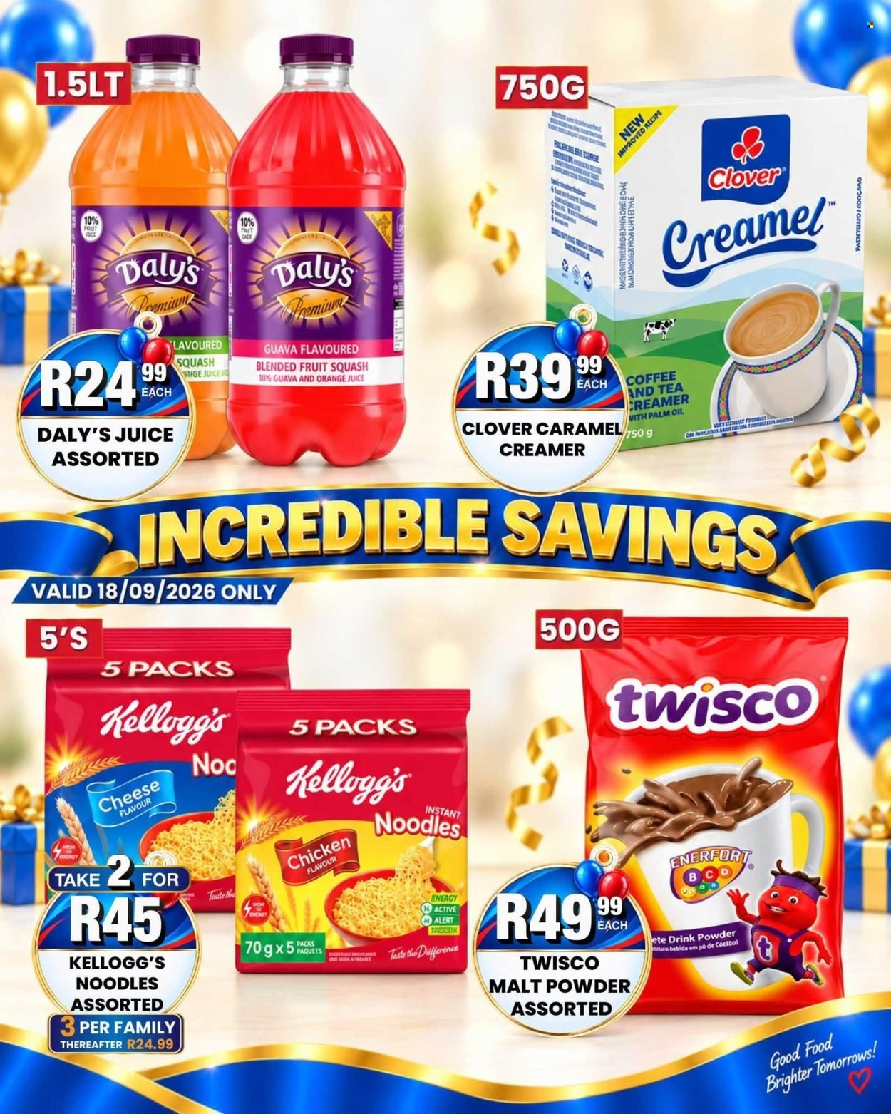 TAKE N PAY specials - From Friday 18 Sept 2026