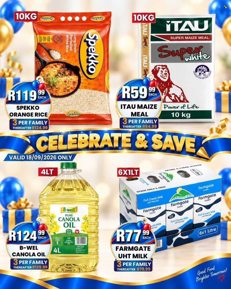 TAKE N PAY specials - From Friday 18 Sept 2026