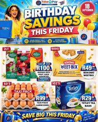 TAKE N PAY specials - From Friday 18 Sept 2026