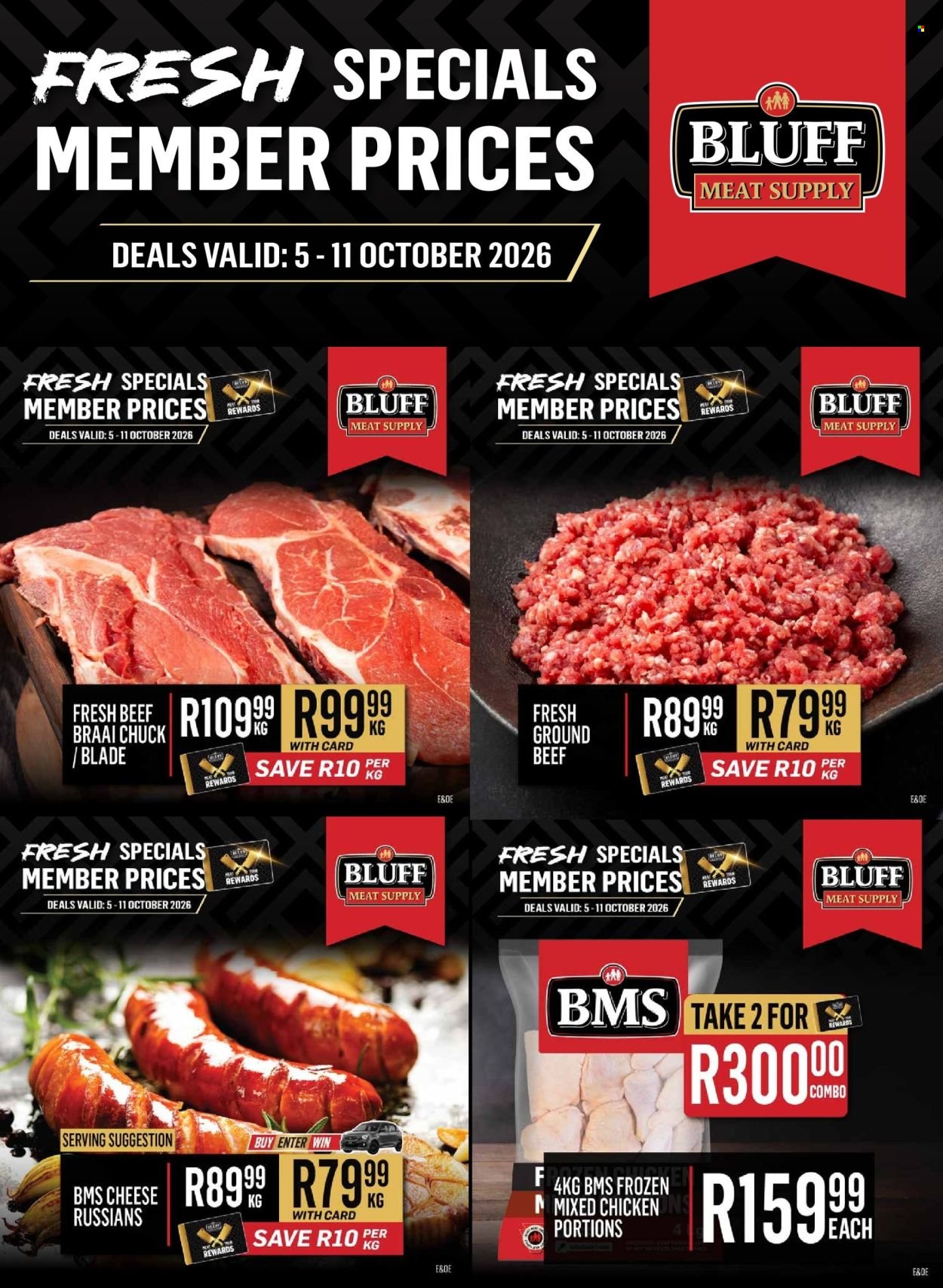 BLUFF MEAT SUPPLY specials - From Monday 5 Oct 2026