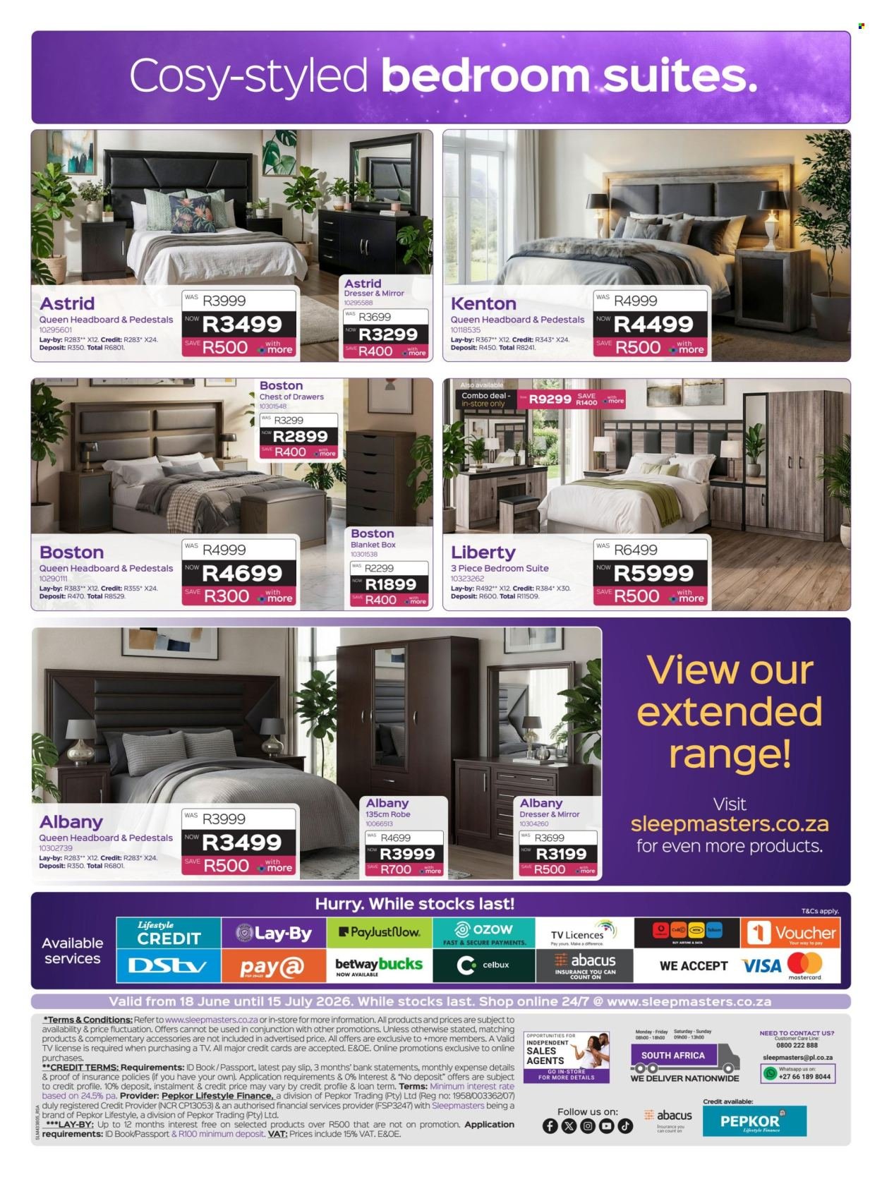 SLEEPMASTERS specials - From Thursday 18 Jun 2026