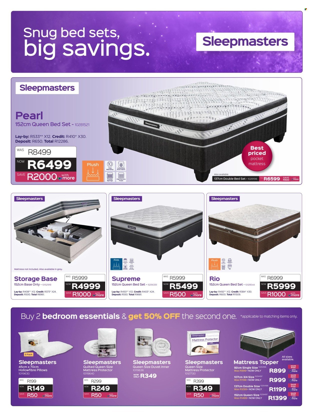 SLEEPMASTERS specials - From Thursday 18 Jun 2026