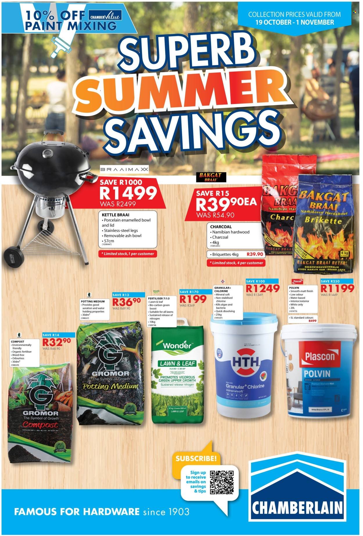 CHAMBERLAIN specials - From Monday 19 Oct 2026
