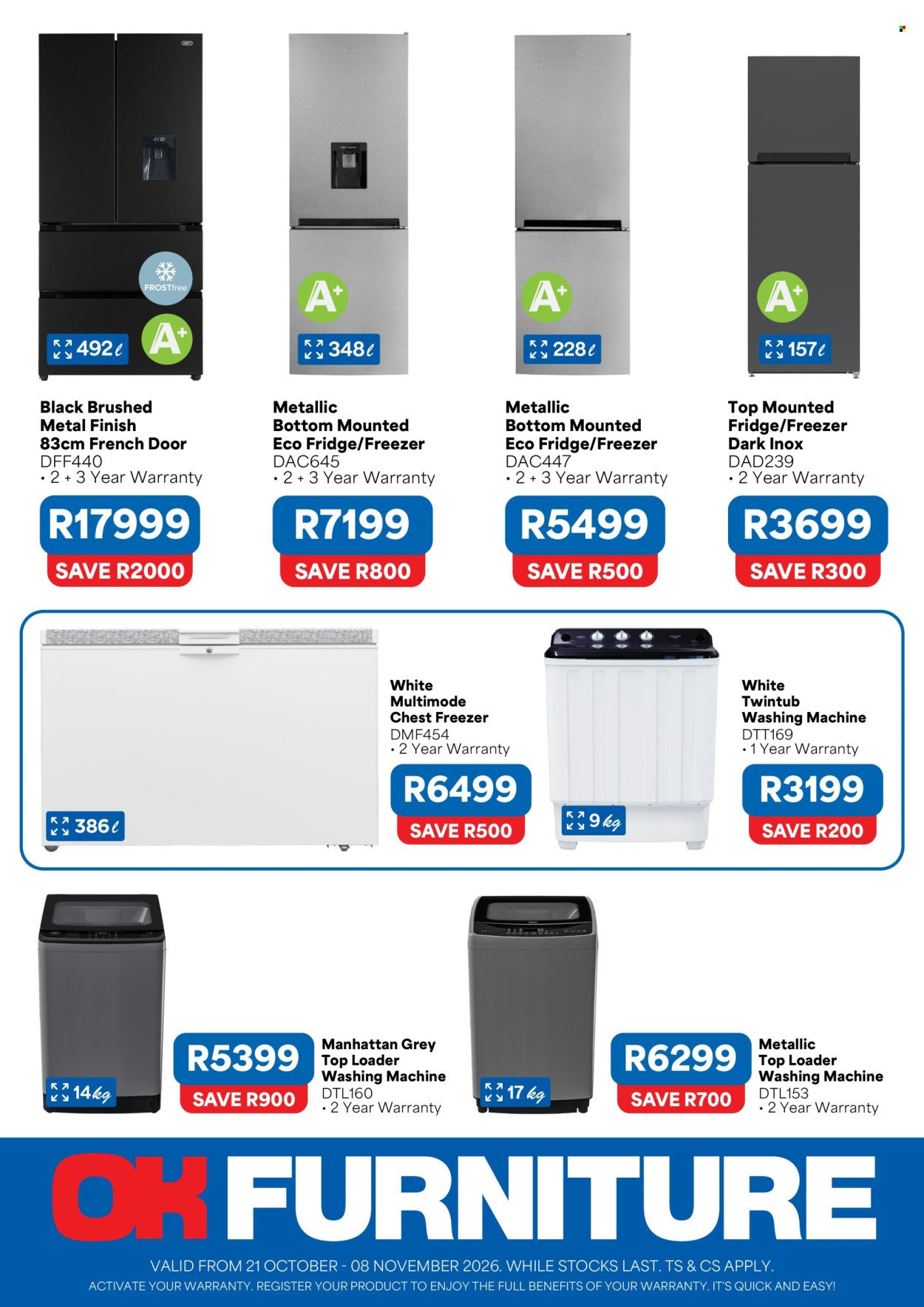 OK FURNITURE specials - From Wednesday 21 Oct 2026