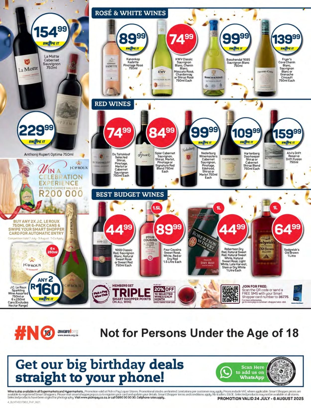PICK N PAY specials - Birthday Liquor Specials (2025-07-24 - 2025-08-06) | 4